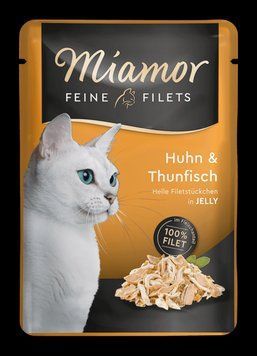 Вологий корм для котів Miamor Feine Filets в желе з куркою та тунцем 100 грам 2224035553 фото