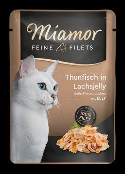 Вологий корм для котів Miamor Feine Filets в желе з лососем та тунцем 100 грам 2224130057 фото