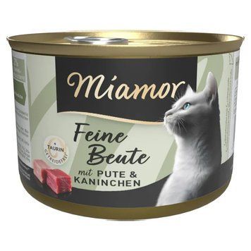 Натуральний вологий корм для дорослих котів з індичкою і кроликом - Miamor Feine Beute Pute & Kaninchen 185 г id_240 фото