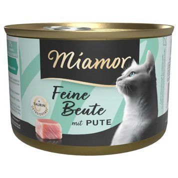 Натуральний вологий корм з індичкою для котів -Miamor Feine Beute Pute 185 г id_237 фото