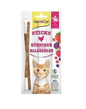 Ласощі для котів GimCat Sticks з куркою та лісовими ягодами, 3&times;5 г id_163 фото