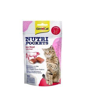 Ласощі для котів GimCat Nutri Pockets Beaf з ялочивиною, 60 г 2244392576 фото