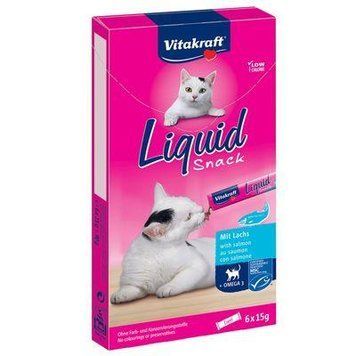 Ласощі для котів Vitakraft Cat Liquid Snack з лососем 6 стіків х 15 г 2178839178 фото